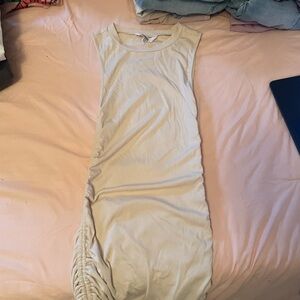 Elegant Cream Sleeveless Dress